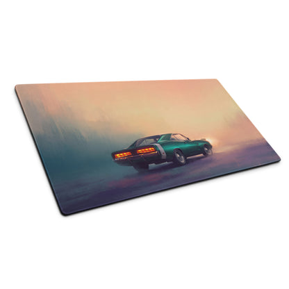 Dodge Charger Inspired Classic Emerald Desk Pad – Extended Non-Slip PC Mouse Mat