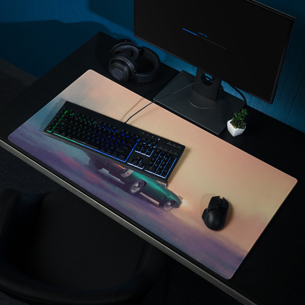 Dodge Charger Inspired Classic Emerald Desk Pad – Extended Non-Slip PC Mouse Mat