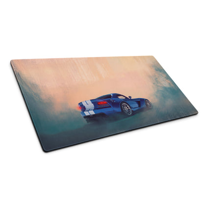 Dodge Viper Inspired GTS Blue Stripe Desk Mat – High-Precision XL Gaming Mousepad