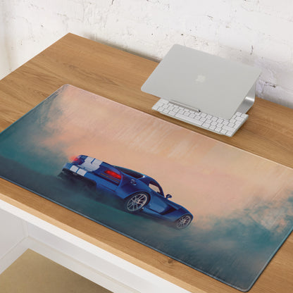Dodge Viper Inspired GTS Blue Stripe Desk Mat – High-Precision XL Gaming Mousepad