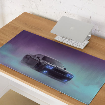 Dodge Challenger Inspired Midnight Hellcat Desk Pad – Extended Non-Slip PC Mouse Mat
