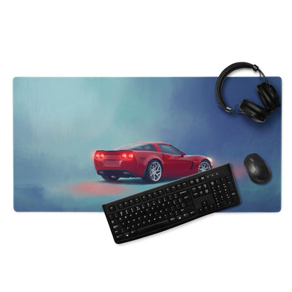 Chevrolet Corvette C6 Inspired Crimson Z06 Desk Mat – Low-Friction Cloth Setup Mousepad