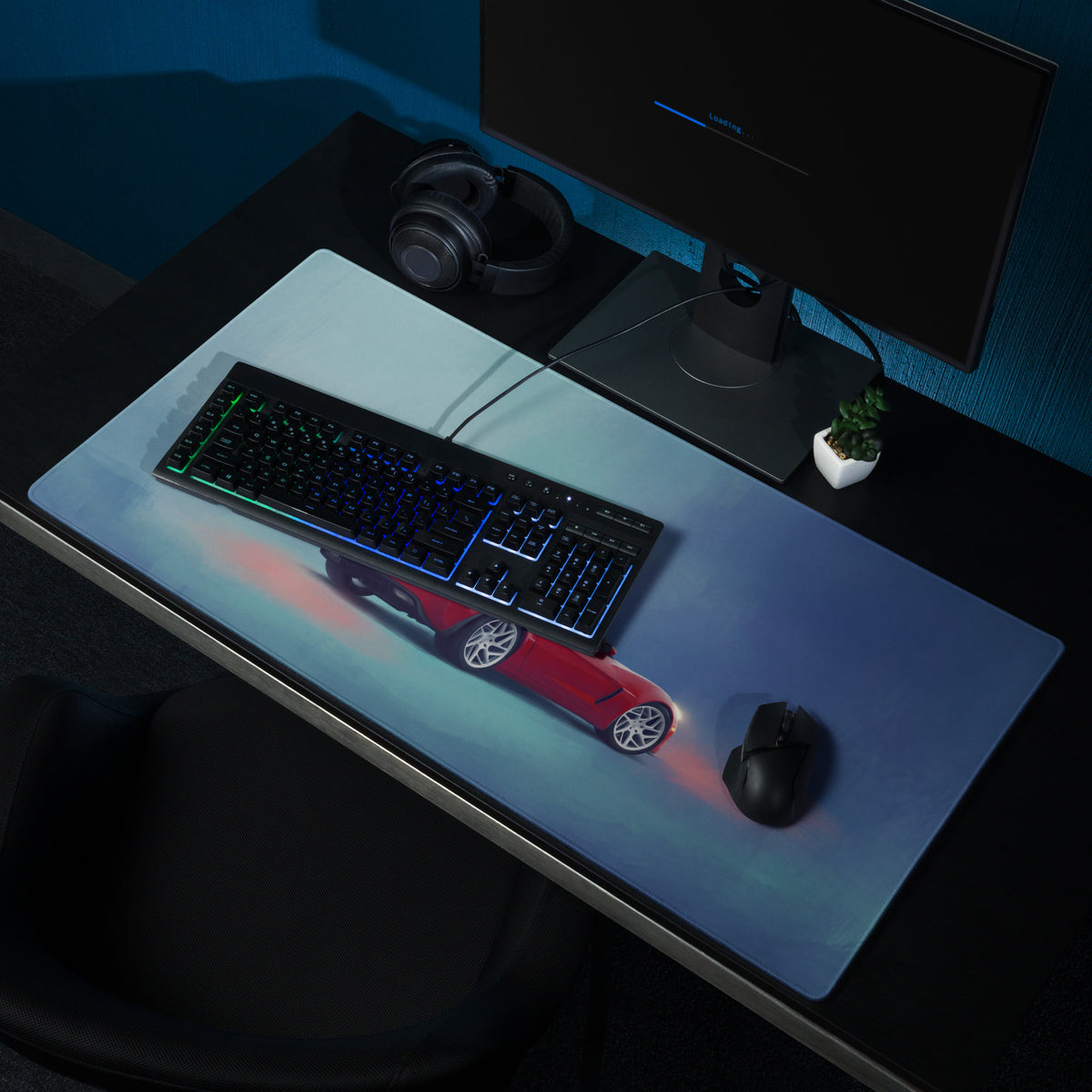 Chevrolet Corvette C6 Inspired Crimson Z06 Desk Mat – Low-Friction Cloth Setup Mousepad