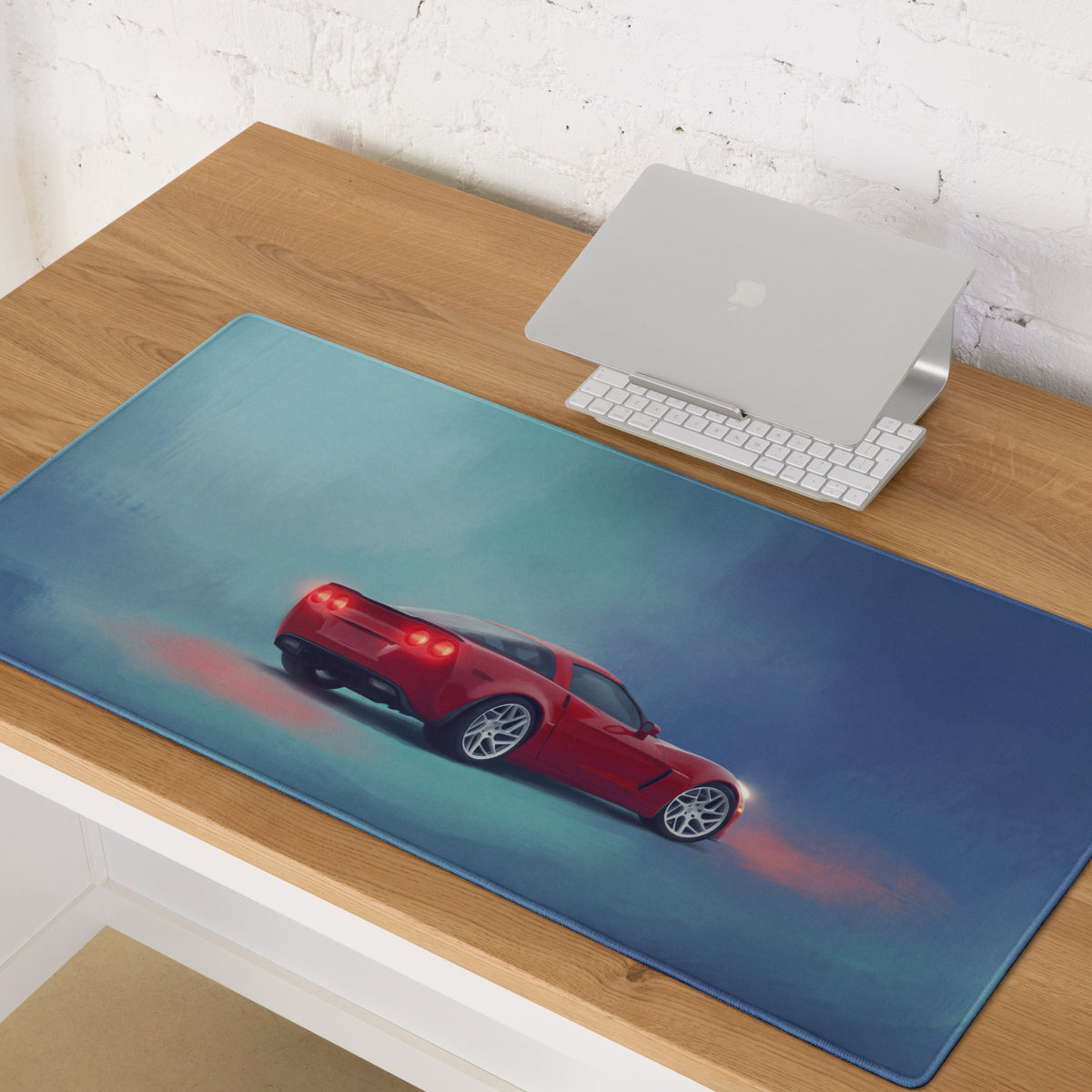 Chevrolet Corvette C6 Inspired Crimson Z06 Desk Mat – Low-Friction Cloth Setup Mousepad