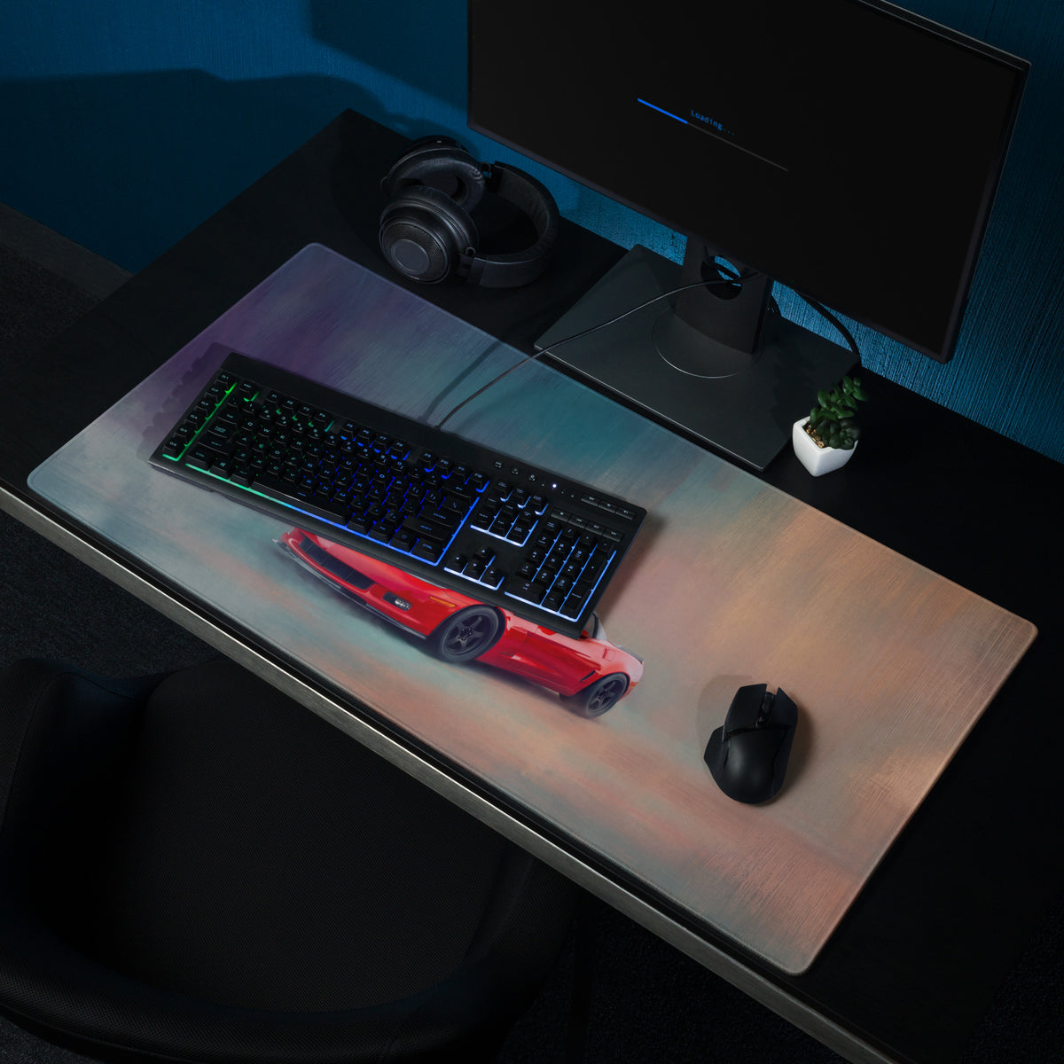 Chevrolet Corvette C6 Inspired Torch Red Rear Desk Mat – High-Precision XL Gaming Mousepad