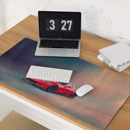 Chevrolet Corvette C6 Inspired Torch Red Rear Desk Mat – High-Precision XL Gaming Mousepad