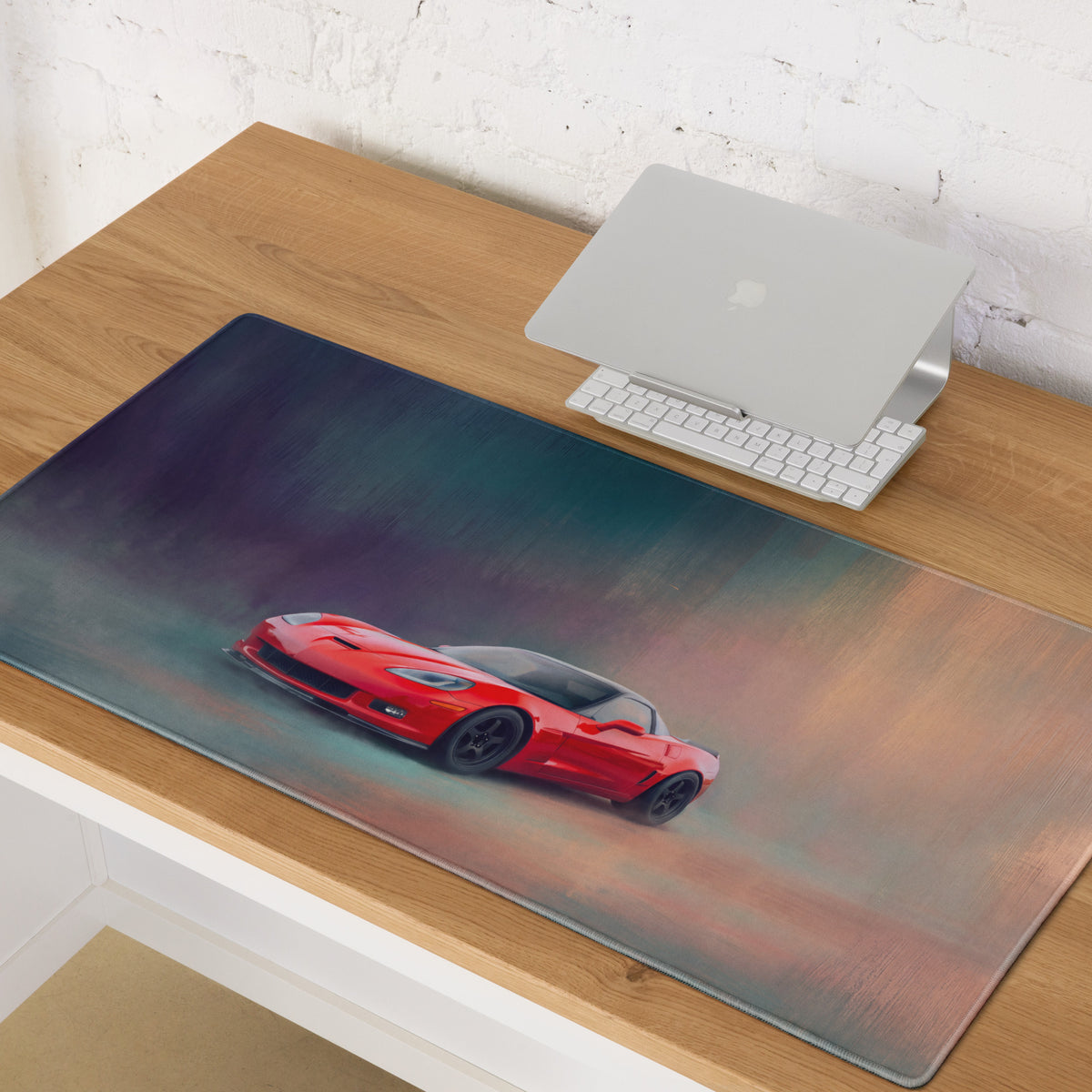 Chevrolet Corvette C6 Inspired Torch Red Rear Desk Mat – High-Precision XL Gaming Mousepad