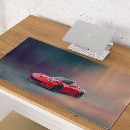 Chevrolet Corvette C6 Inspired Torch Red Rear Desk Mat – High-Precision XL Gaming Mousepad