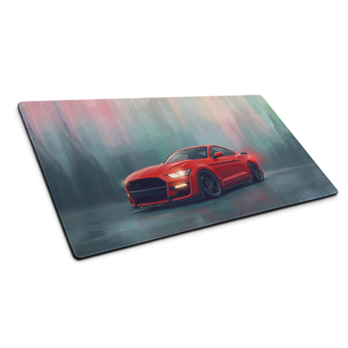 Ford Mustang Inspired Race Red Shelby Desk Pad – Extended Non-Slip PC Mouse Mat