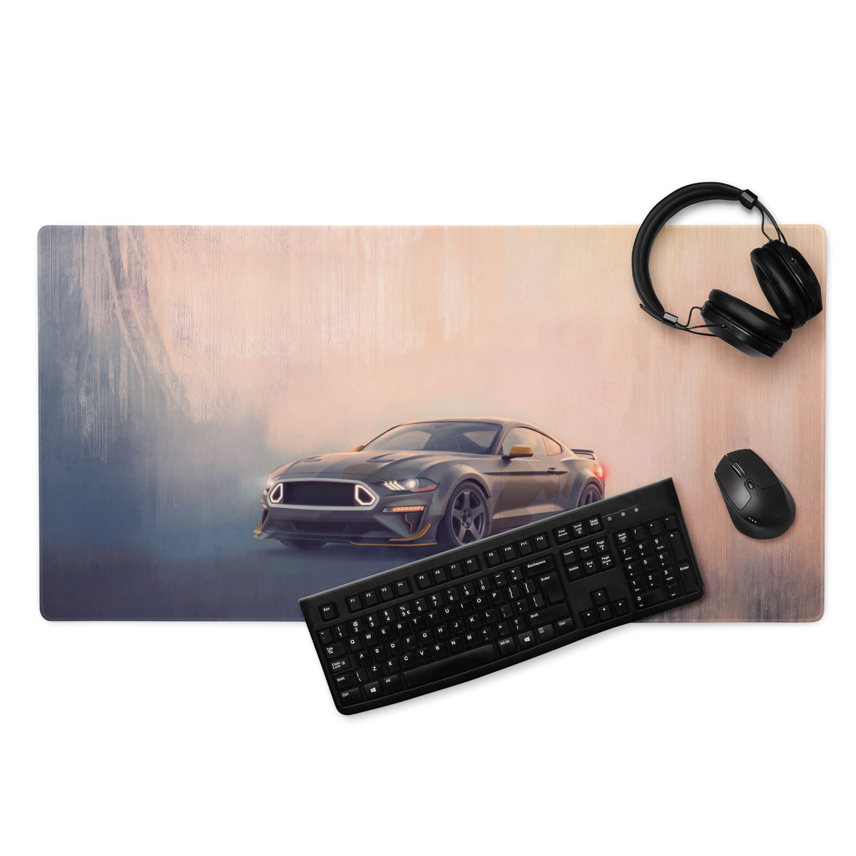Ford Mustang Inspired Tactical Stealth RTR Desk Pad – Ultra-Glide Stitched Edge Gaming Mouse Mat
