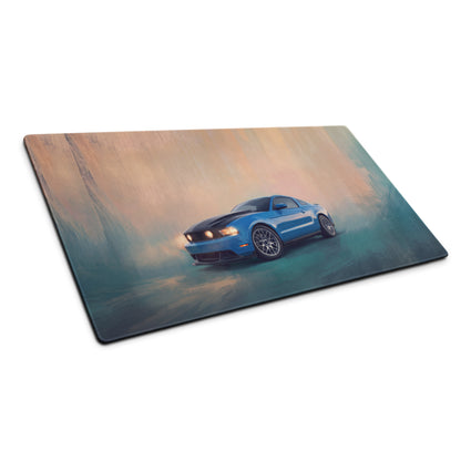 Ford Mustang Inspired Grabber Blue Boss Desk Mat – Low-Friction Cloth Setup Mousepad