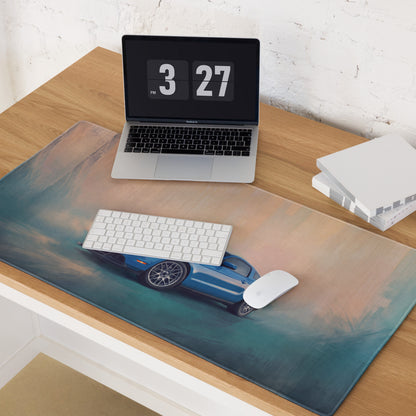 Ford Mustang Inspired Grabber Blue Boss Desk Mat – Low-Friction Cloth Setup Mousepad