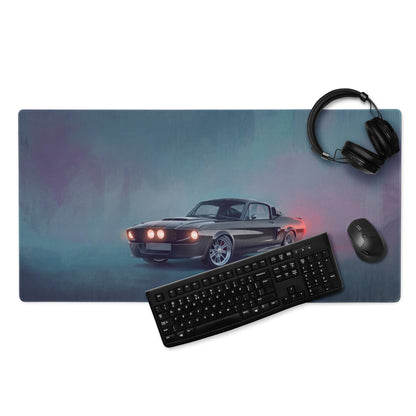 Ford Mustang Inspired Carbon Eleanor Desk Pad – Ultra-Glide Stitched Edge Gaming Mouse Mat