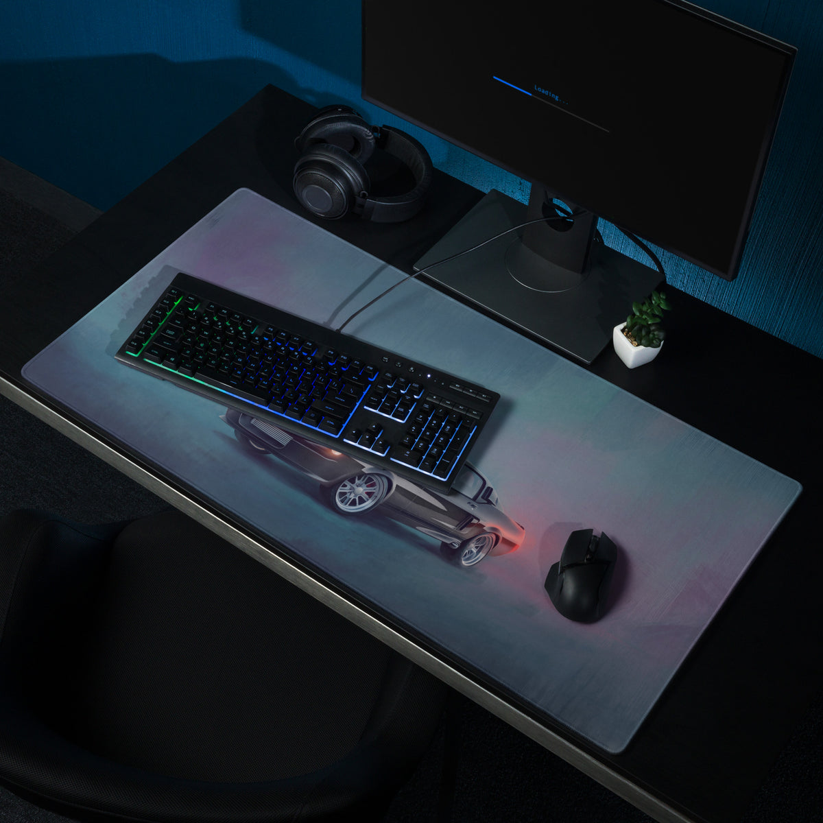 Ford Mustang Inspired Carbon Eleanor Desk Pad – Ultra-Glide Stitched Edge Gaming Mouse Mat