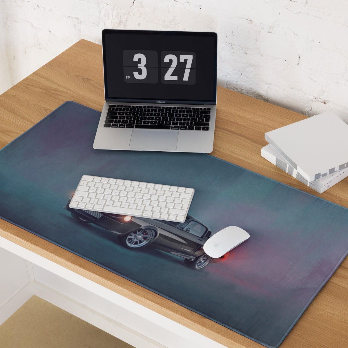 Ford Mustang Inspired Carbon Eleanor Desk Pad – Ultra-Glide Stitched Edge Gaming Mouse Mat