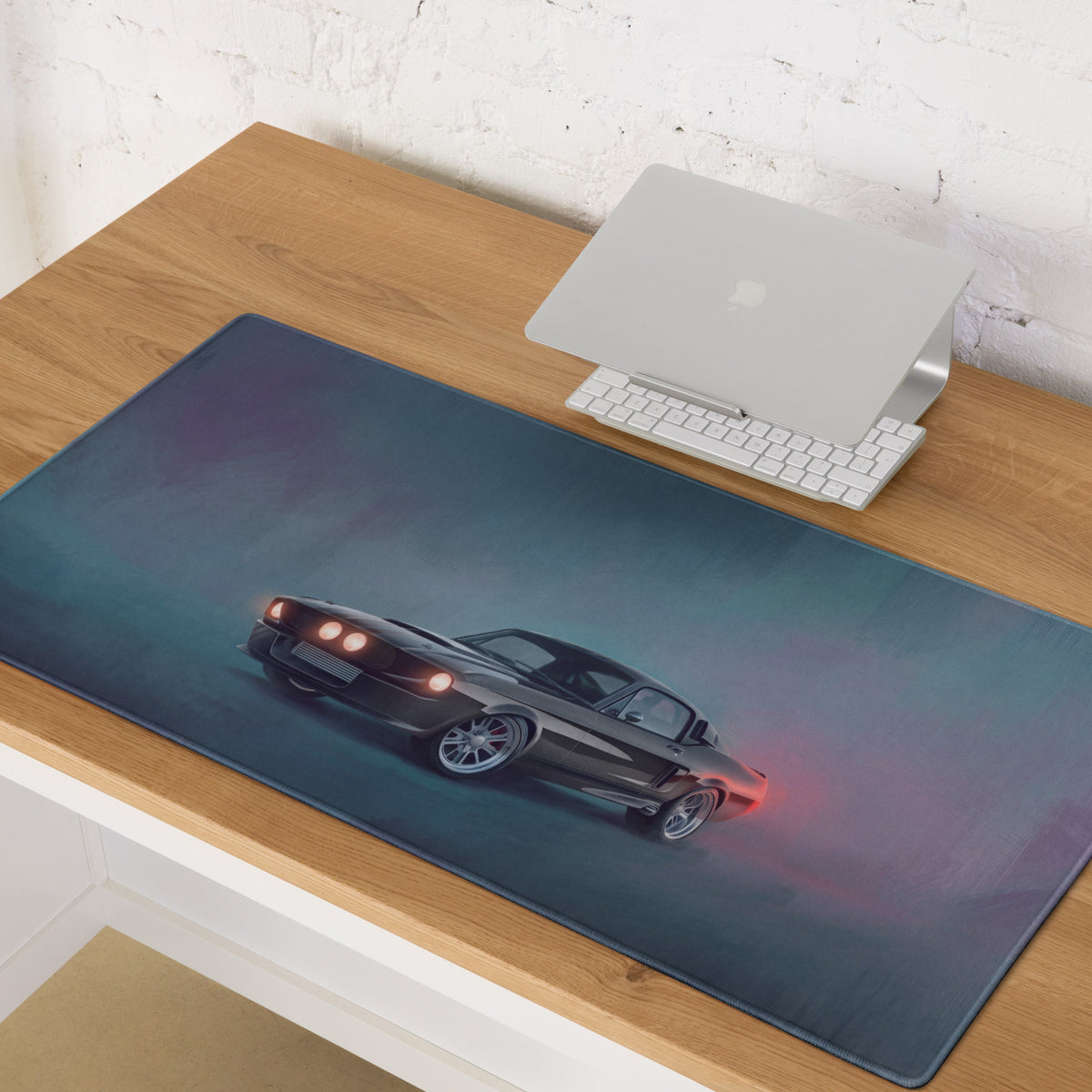 Ford Mustang Inspired Carbon Eleanor Desk Pad – Ultra-Glide Stitched Edge Gaming Mouse Mat