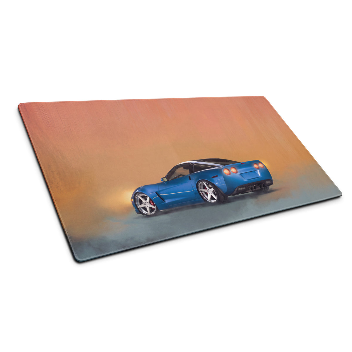 Chevrolet Corvette C6 Inspired Le Mans Blue Desk Mat – Low-Friction Cloth Setup Mousepad