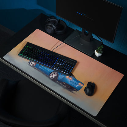 Chevrolet Corvette C6 Inspired Le Mans Blue Desk Mat – Low-Friction Cloth Setup Mousepad