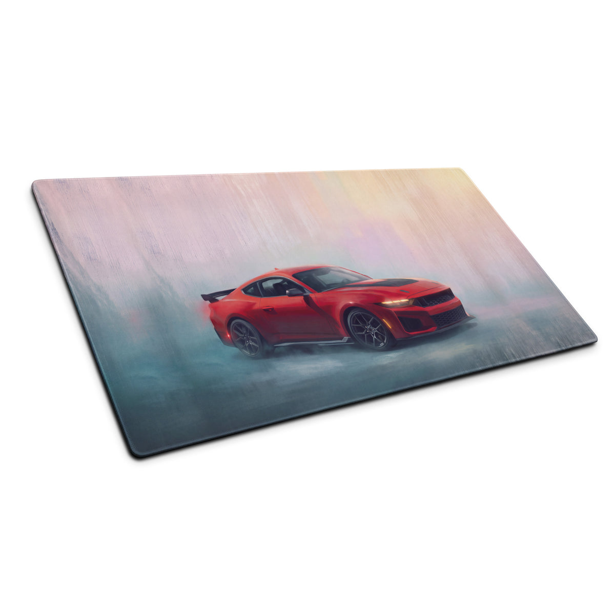 Ford Mustang Inspired Race Red Dark Horse Desk Pad – Extended Non-Slip PC Mouse Mat