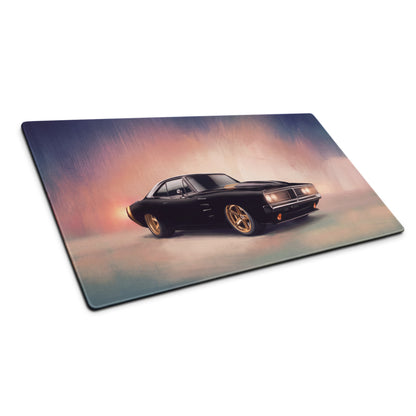Dodge Charger Inspired Midnight Gold Restomod Desk Mat – High-Precision XL Gaming Mousepad