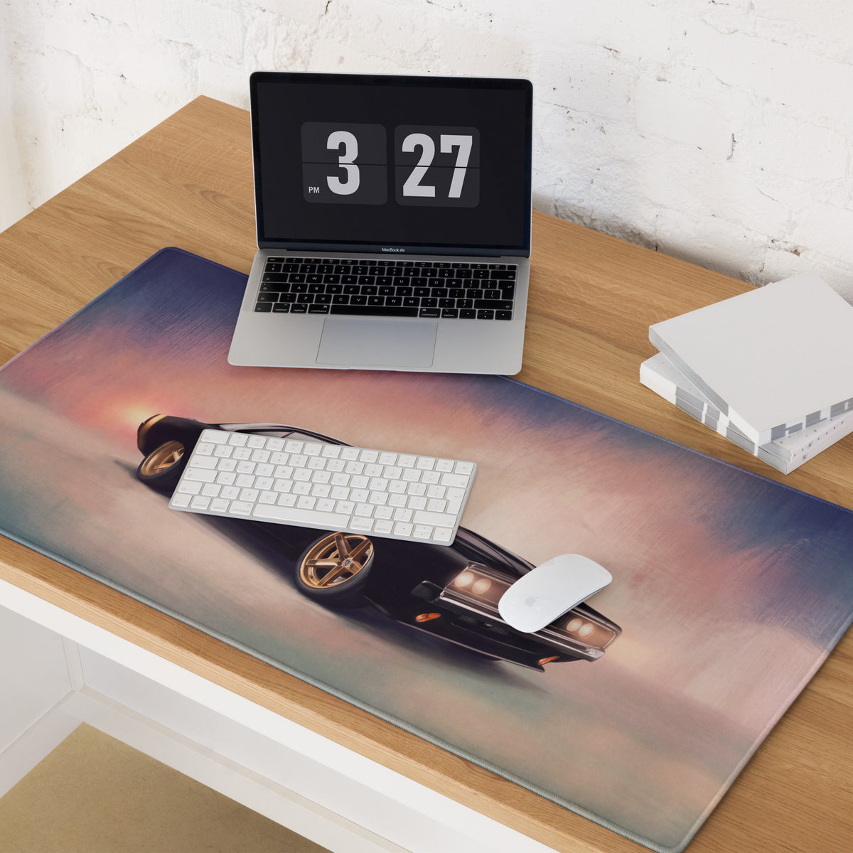 Dodge Charger Inspired Midnight Gold Restomod Desk Mat – High-Precision XL Gaming Mousepad