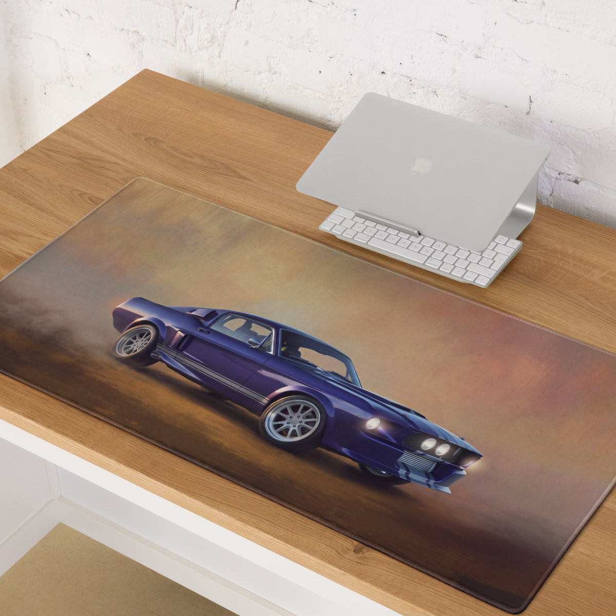 Ford Mustang Inspired Midnight Purple Shelby GT500 Desk Pad – Ultra-Glide Stitched Edge Gaming Mouse Mat