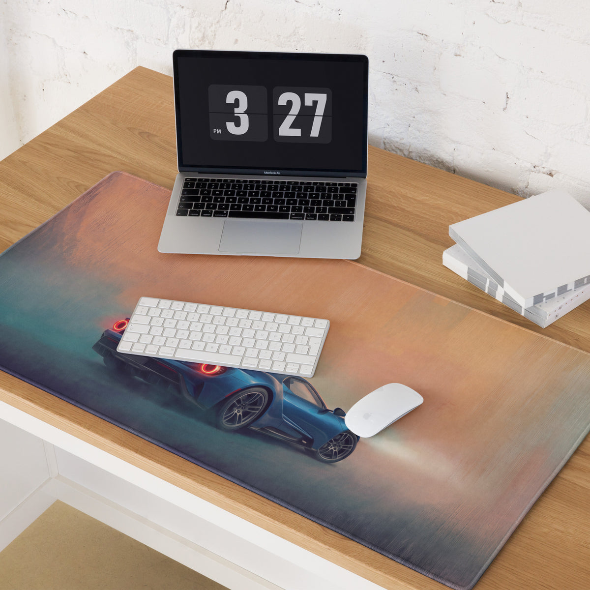 Ford GT Inspired Liquid Blue Rear Desk Pad – Extended Non-Slip PC Mouse Mat