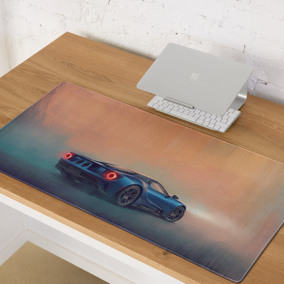 Ford GT Inspired Liquid Blue Rear Desk Pad – Extended Non-Slip PC Mouse Mat