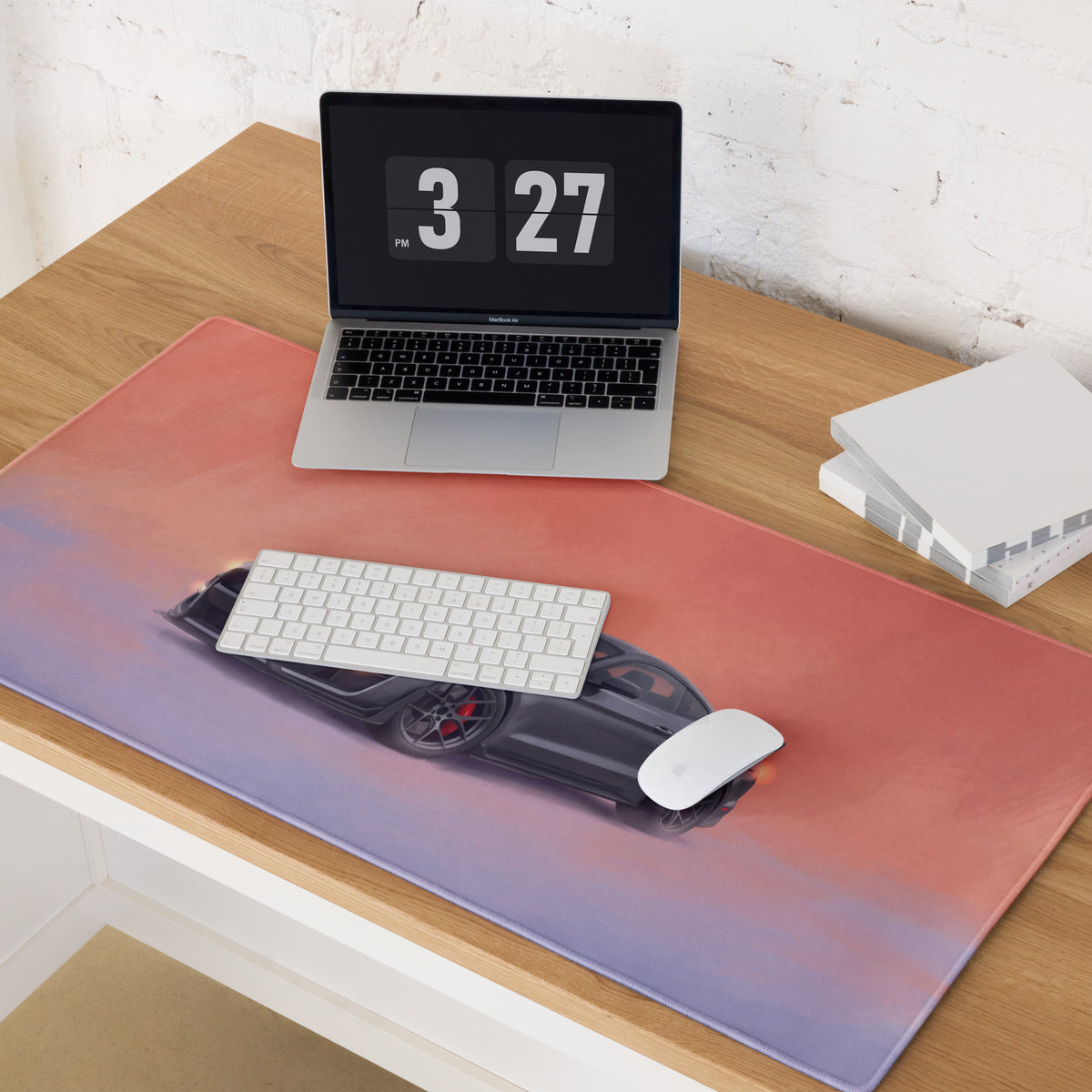 Ford Mustang Inspired Magnetic Metallic Shelby Desk Pad – Ultra-Glide Stitched Edge Gaming Mouse Mat