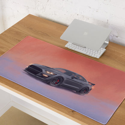 Ford Mustang Inspired Magnetic Metallic Shelby Desk Pad – Ultra-Glide Stitched Edge Gaming Mouse Mat