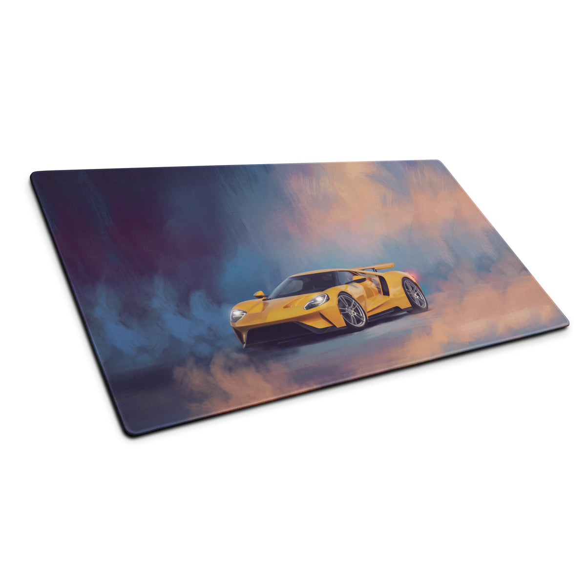 Ford GT Inspired Triple Yellow Aerodynamic Desk Mat – Low-Friction Cloth Setup Mousepad
