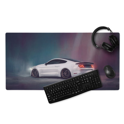 Ford Mustang Inspired Oxford White Stance Desk Pad – Extended Non-Slip PC Mouse Mat