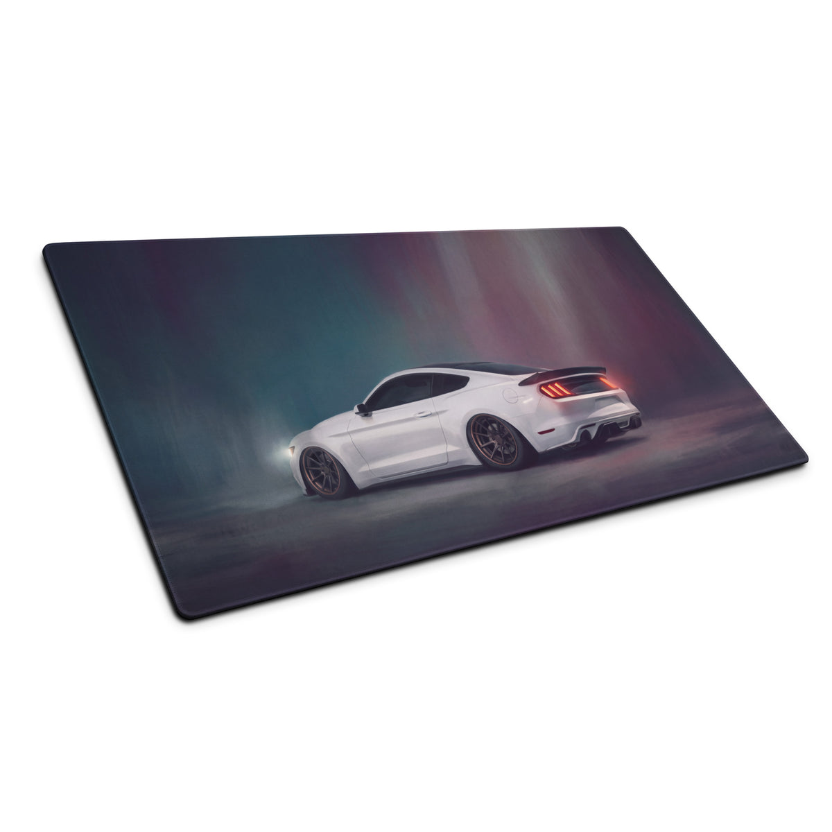 Ford Mustang Inspired Oxford White Stance Desk Pad – Extended Non-Slip PC Mouse Mat