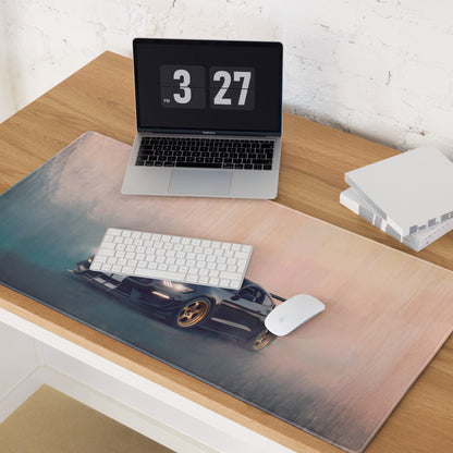 Ford Mustang Inspired Shadow Black Gold Rim Desk Mat – High-Precision XL Gaming Mousepad