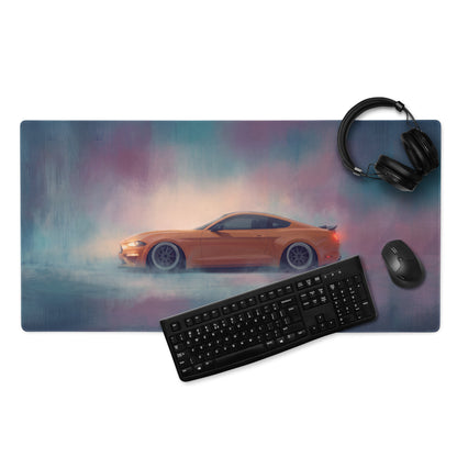 Ford Mustang Inspired Twister Orange Profile Desk Pad – Ultra-Glide Stitched Edge Gaming Mouse Mat
