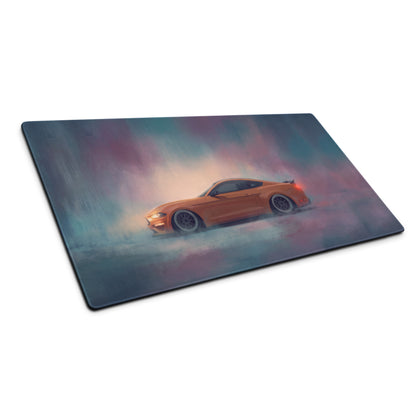 Ford Mustang Inspired Twister Orange Profile Desk Pad – Ultra-Glide Stitched Edge Gaming Mouse Mat