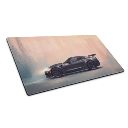 Chevrolet Corvette C7 Inspired Shadow Grey ZR1 Desk Pad – Extended Non-Slip PC Mouse Mat