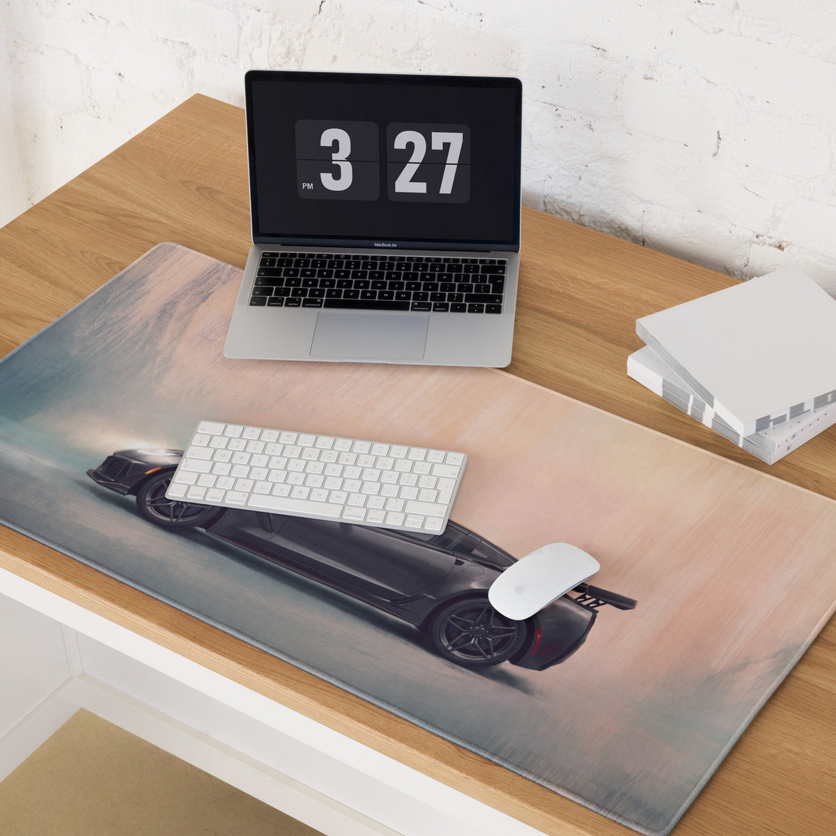 Chevrolet Corvette C7 Inspired Shadow Grey ZR1 Desk Pad – Extended Non-Slip PC Mouse Mat