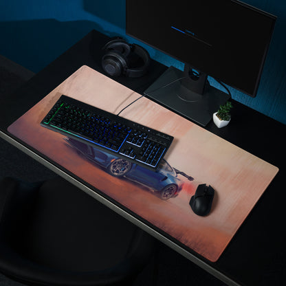 Ford Mustang Inspired Performance Blue GTD Apex Desk Mat – Low-Friction Cloth Setup Mousepad