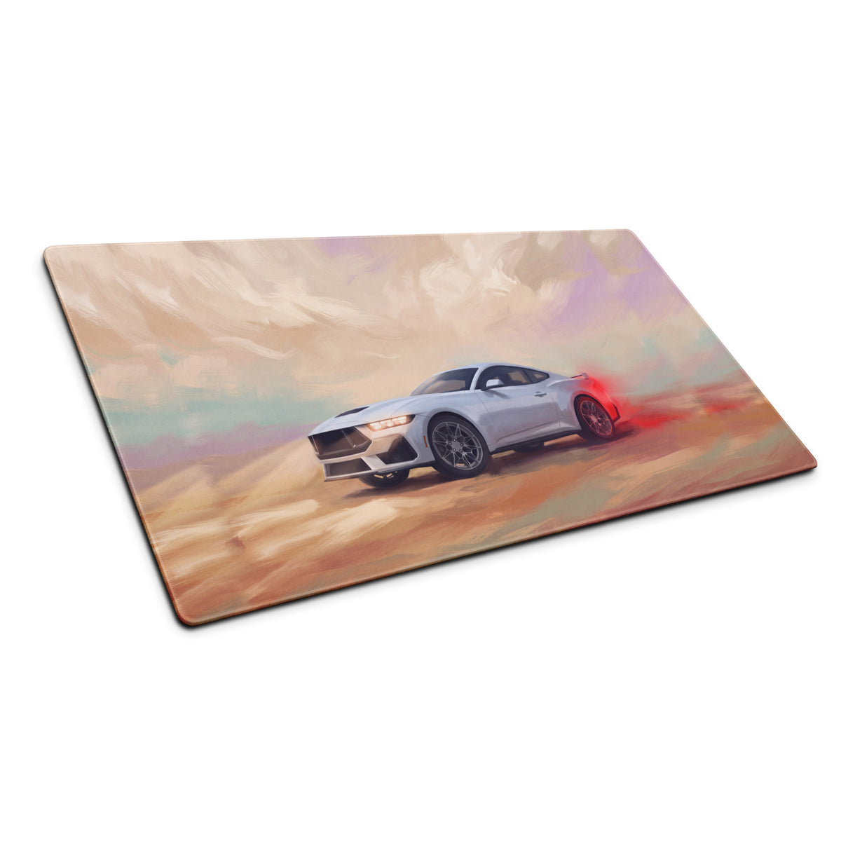 Ford Mustang Inspired Oxford White S650 Desk Pad – Ultra-Glide Stitched Edge Gaming Mouse Mat