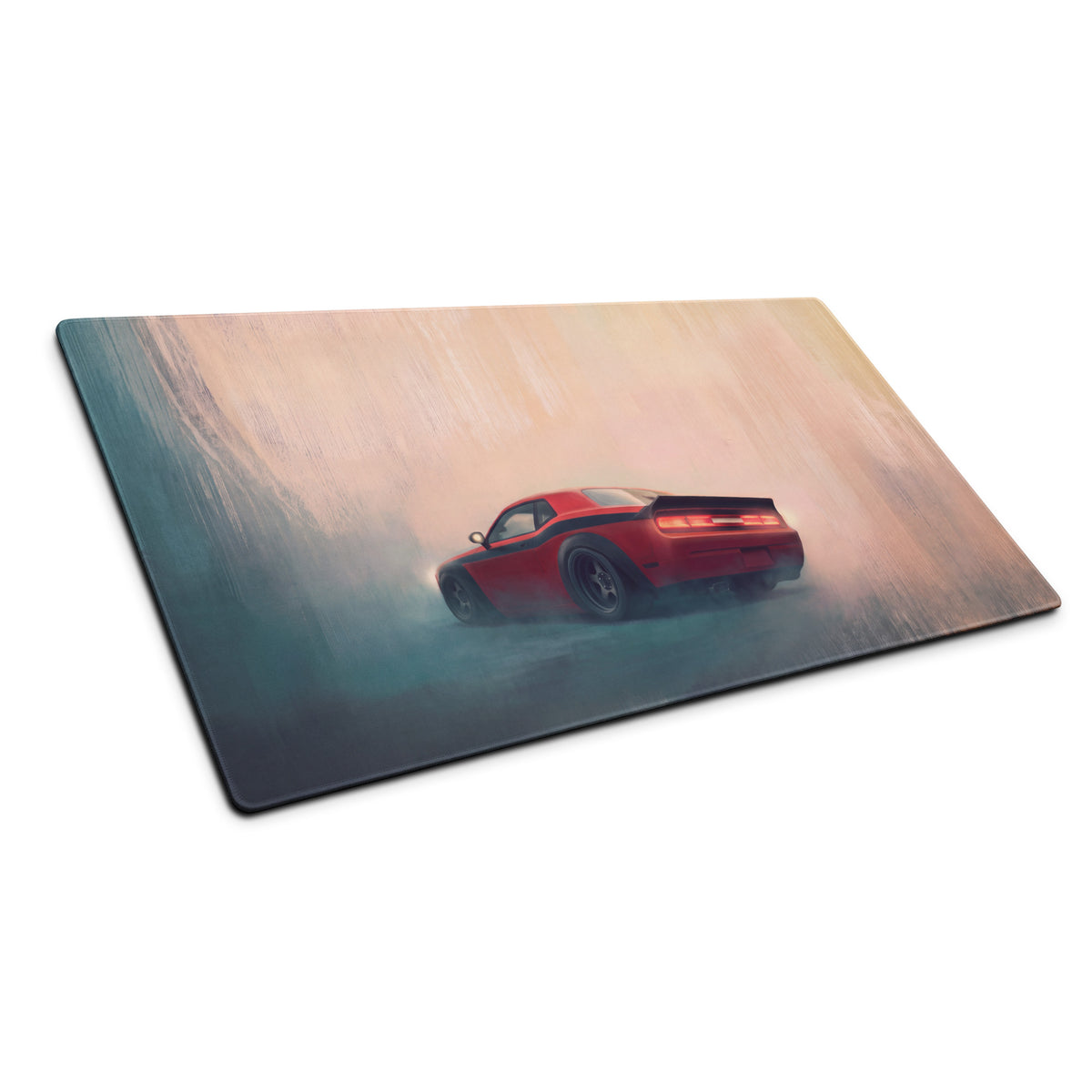 Dodge Challenger Inspired TorRed T/A Stripe Desk Mat – Low-Friction Cloth Setup Mousepad