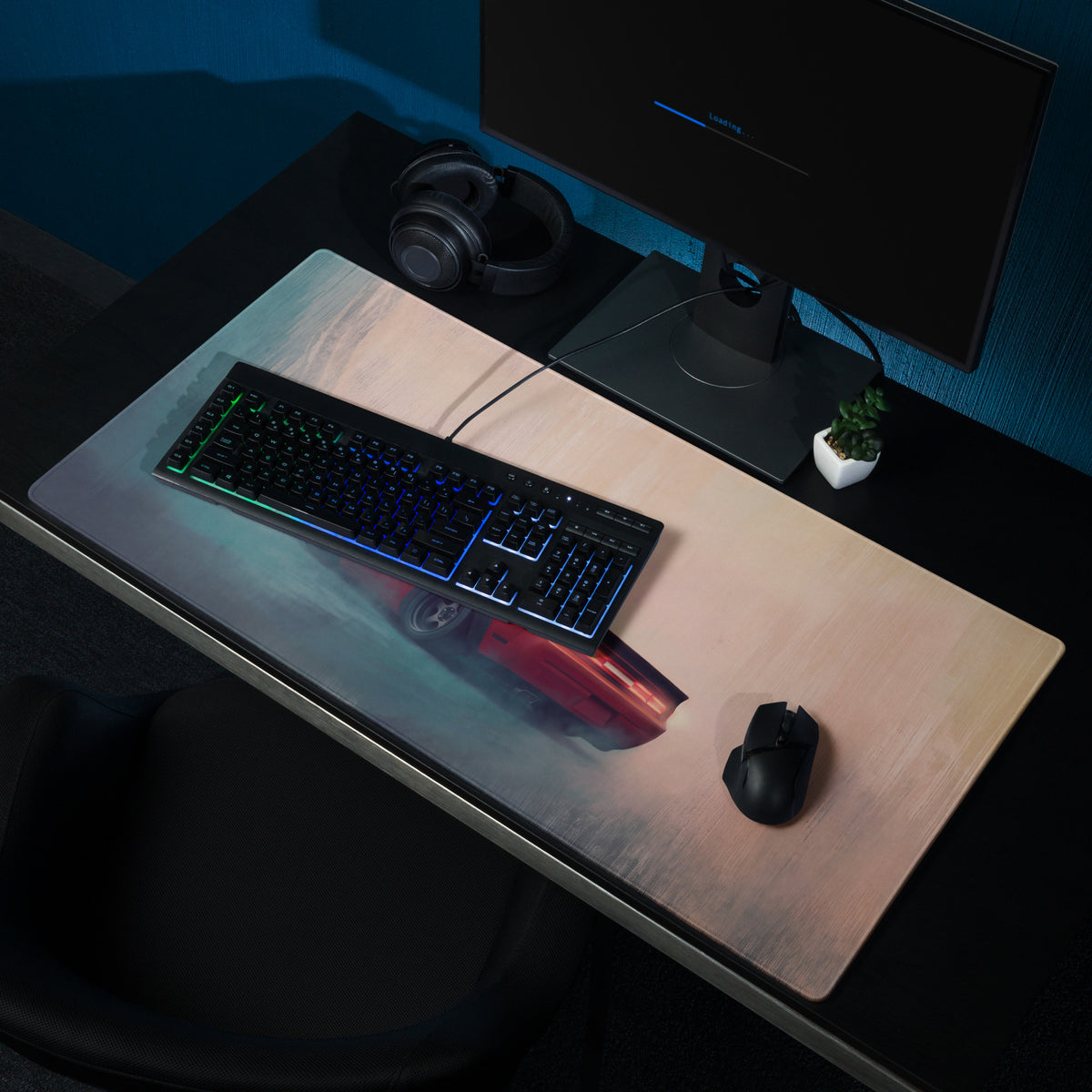 Dodge Challenger Inspired TorRed T/A Stripe Desk Mat – Low-Friction Cloth Setup Mousepad