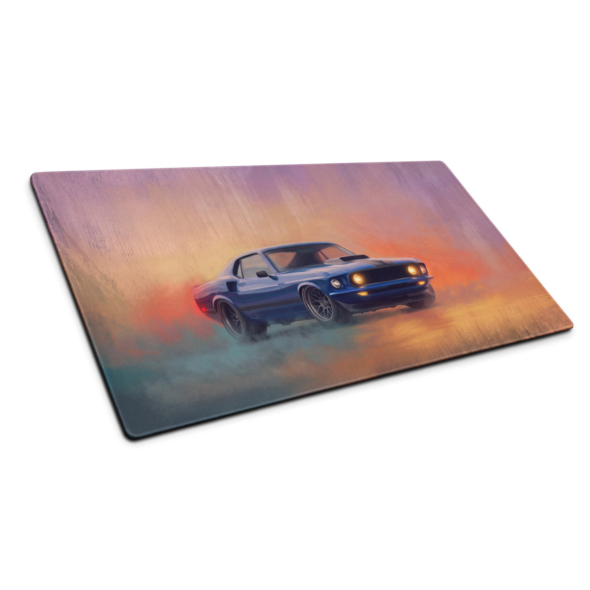 Ford Mustang Inspired Acapulco Blue Mach 1 Desk Pad – Ultra-Glide Stitched Edge Gaming Mouse Mat