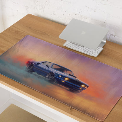 Ford Mustang Inspired Acapulco Blue Mach 1 Desk Pad – Ultra-Glide Stitched Edge Gaming Mouse Mat