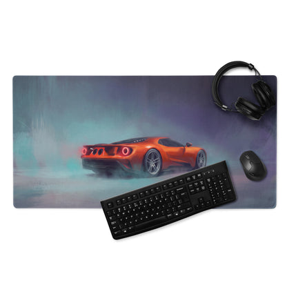 Ford GT Inspired Competition Orange Rear Desk Mat – Low-Friction Cloth Setup Mousepad