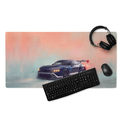 Ford Mustang Inspired Performance Blue GT3 Desk Pad – Extended Non-Slip PC Mouse Mat