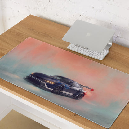 Ford Mustang Inspired Performance Blue GT3 Desk Pad – Extended Non-Slip PC Mouse Mat