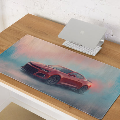 Chevrolet Camaro Inspired Crimson ZL1 Desk Mat – High-Precision XL Gaming Mousepad