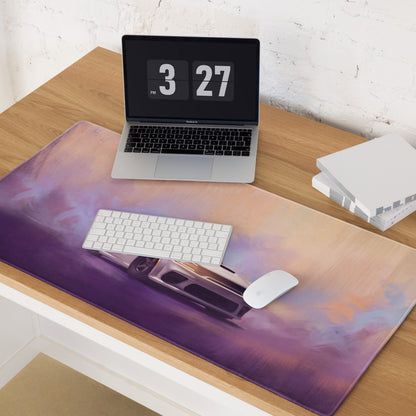 Dodge Charger Inspired White Knuckle Widebody Desk Mat – Low-Friction Cloth Setup Mousepad