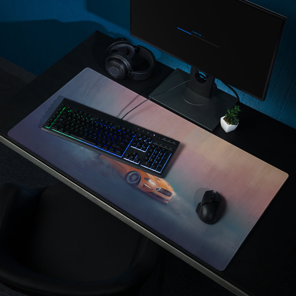 Ford Mustang Inspired Twister Orange Drift Desk Mat – High-Precision XL Gaming Mousepad